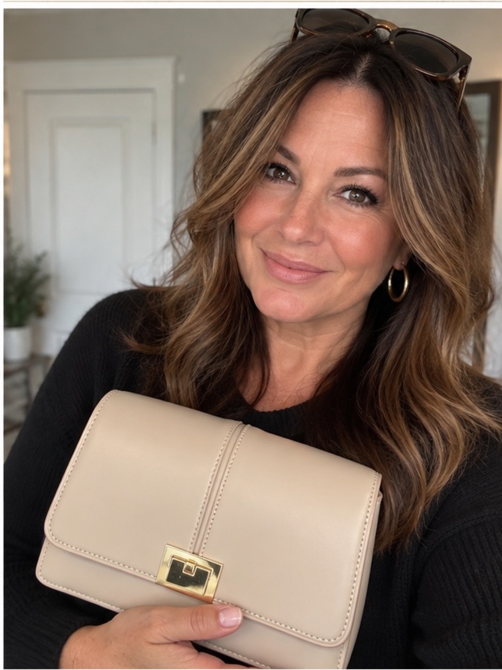 Ricki's Cream Shoulder Bag with Gold Hardware